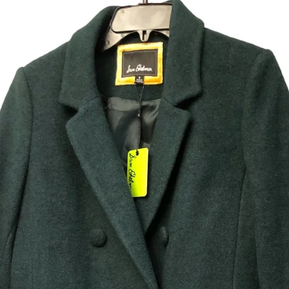 Sam Edelman Womens Green Wool Blend Midi Pea Coat Outerwear Size 8 - Picture 7 of 10